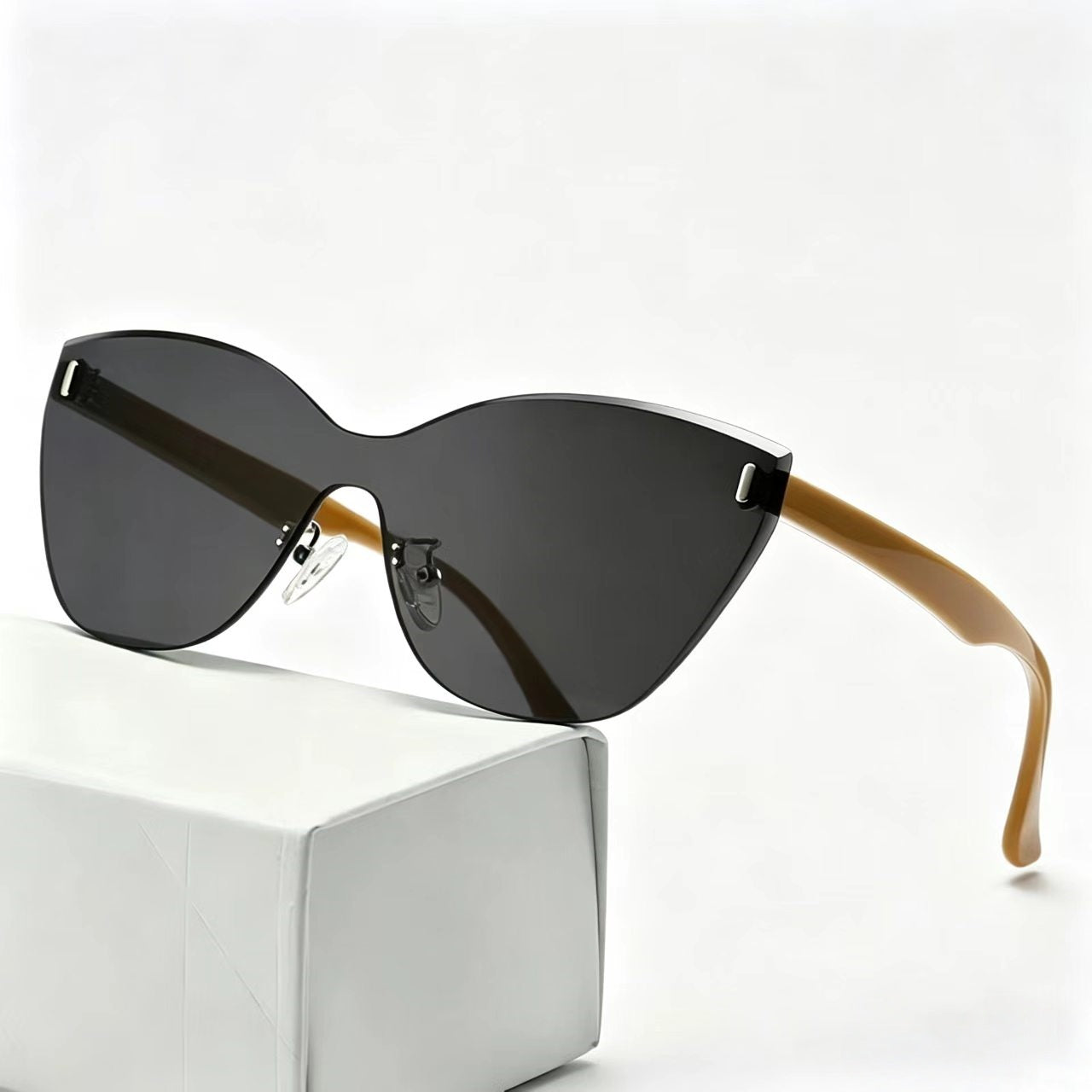 Frameless sunglasses flat cat eye premium E1117