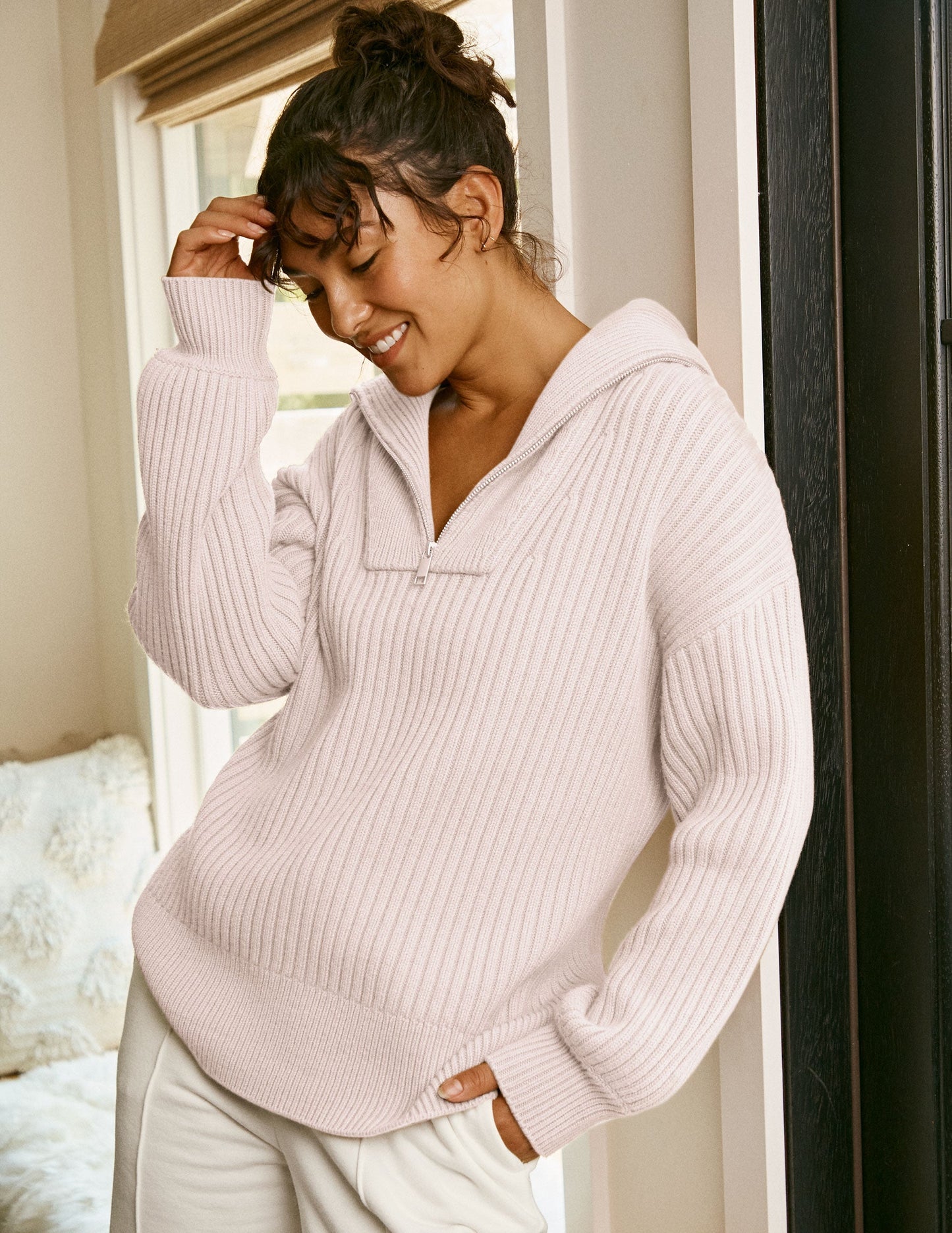 Wool Blend Collared Pullover