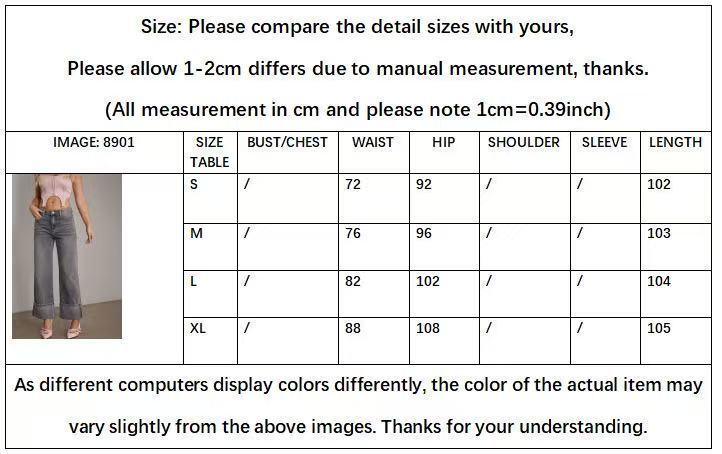 High waisted loose casual women's jeans E746