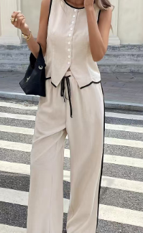 Women's set summer short sleeved pants casual loose fit  E1011