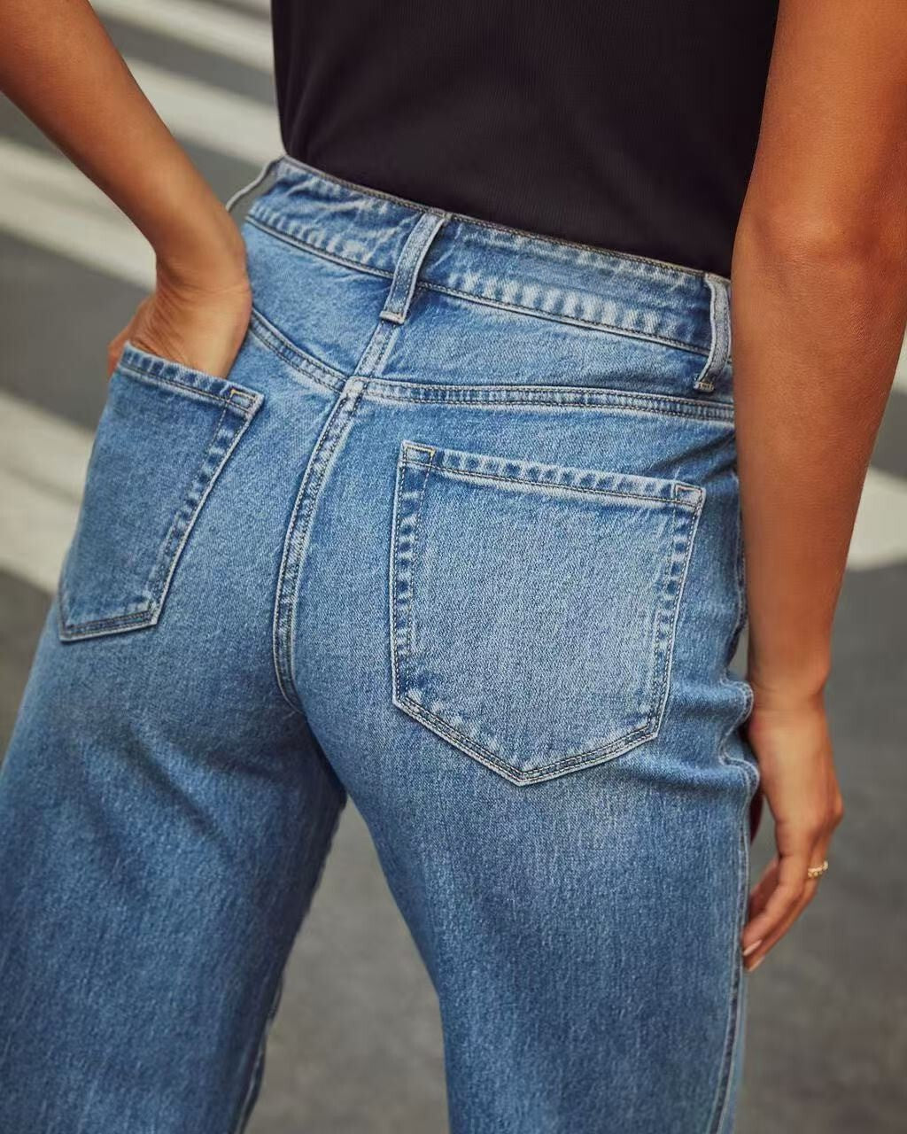 High waisted wide leg loose jeans -GYYF E745