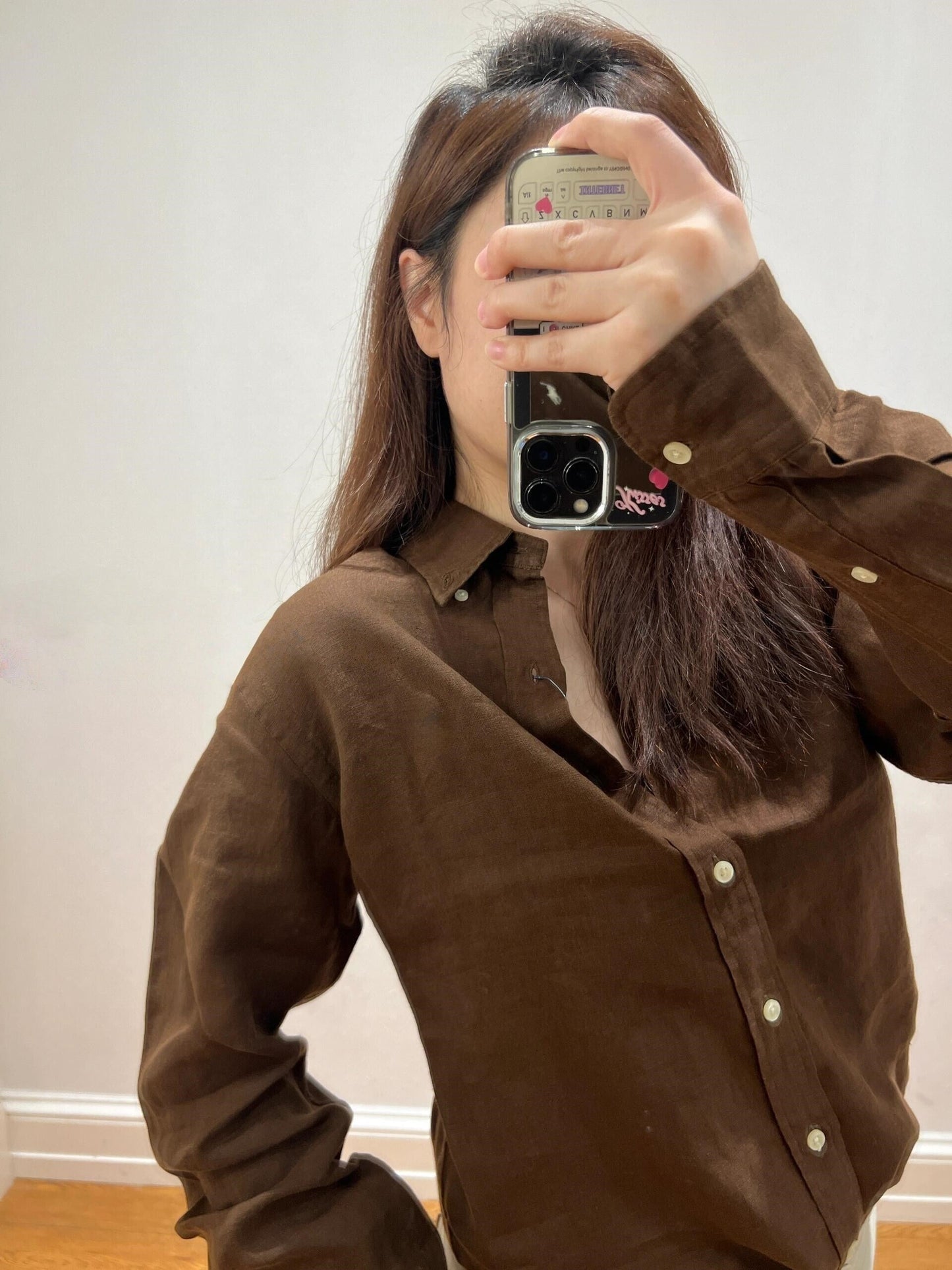 Women's long loose casual shirt E875