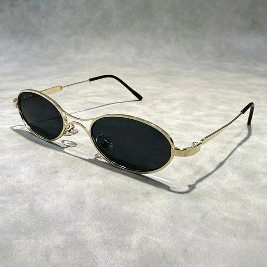 Personalized design of metal oval double beam sunglasses E1275