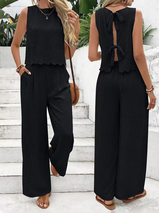 Sleeveless vest casual pants set  E1361