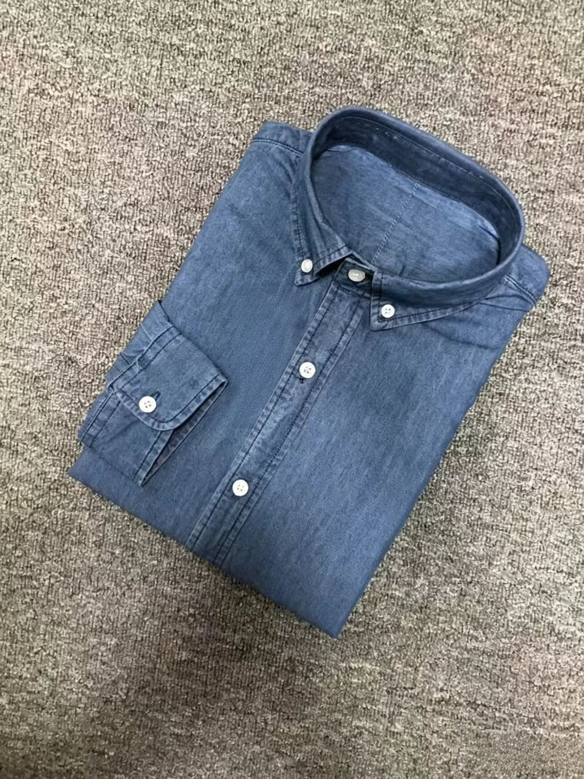 Retro denim long sleeved shirt E1453