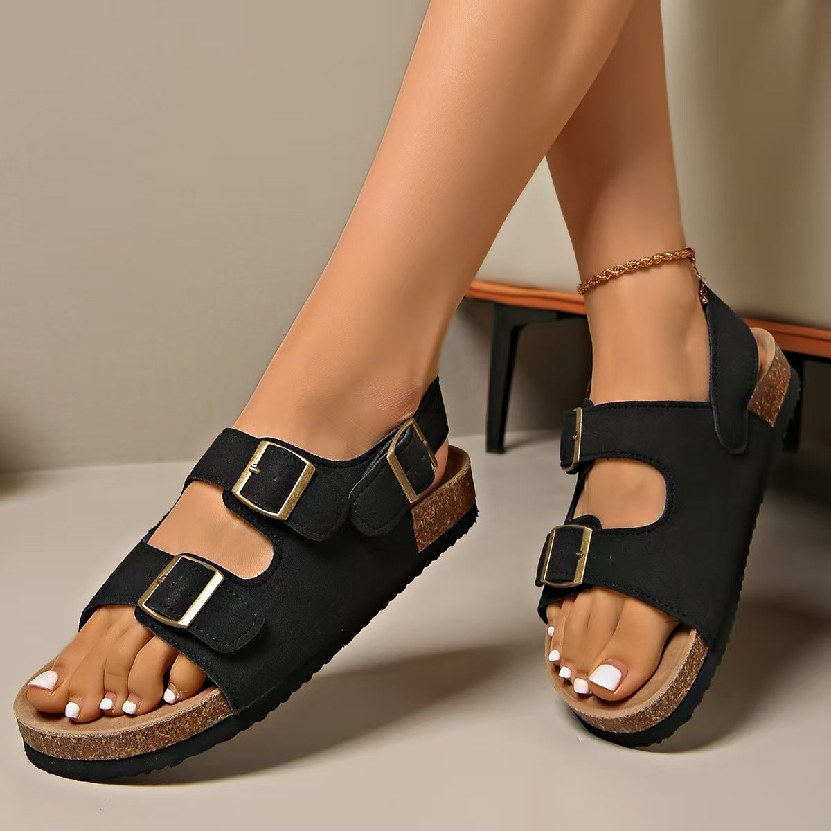 Double breasted retro casual sandals  E1118