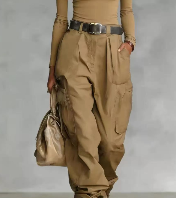 Work pants with wide legs and versatile pants  E1373