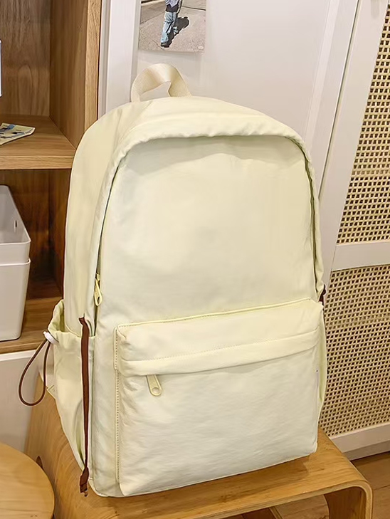 Simple solid color large capacity backpack E1335