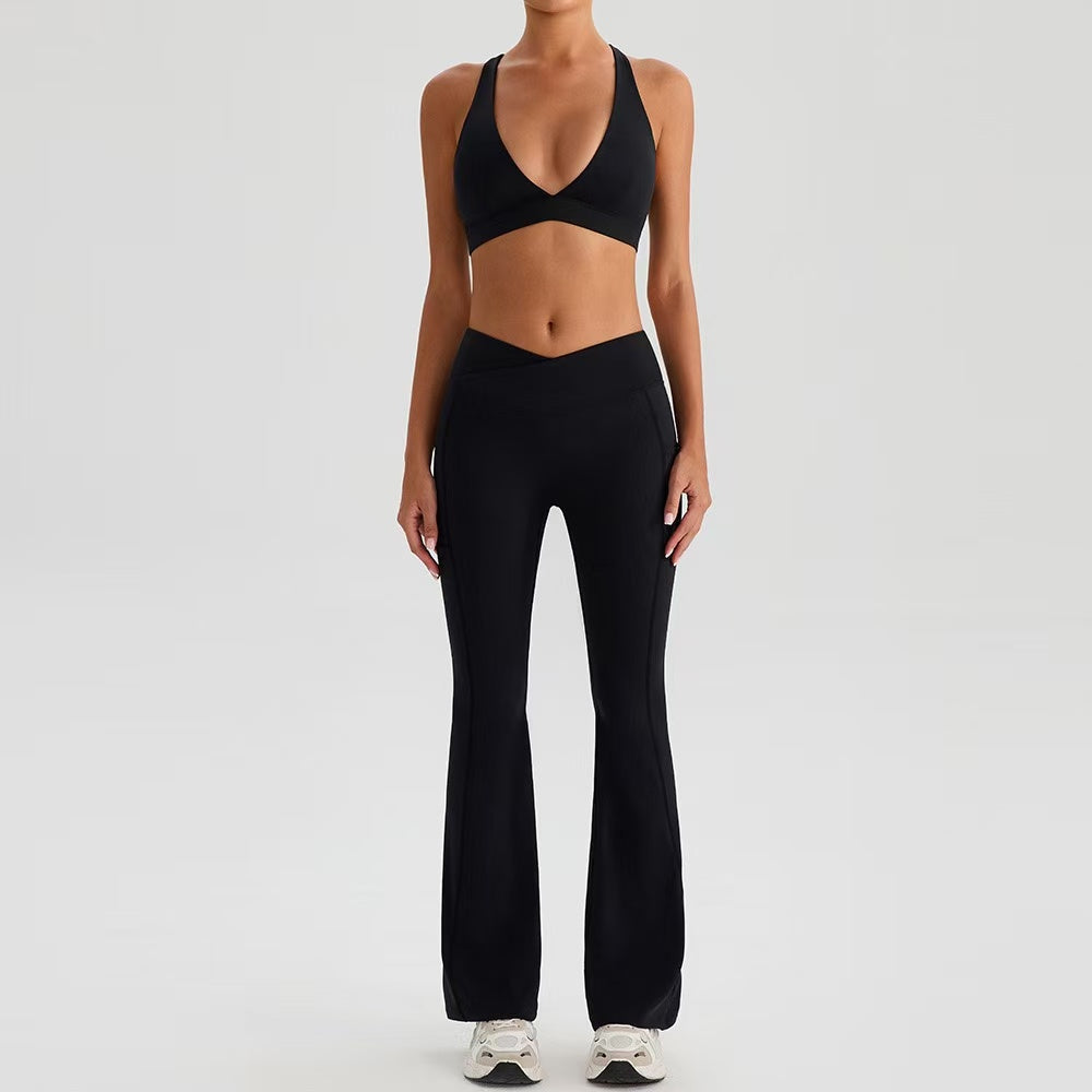 Yoga set, beautiful back, outdoor running, fitness clothing  E1371