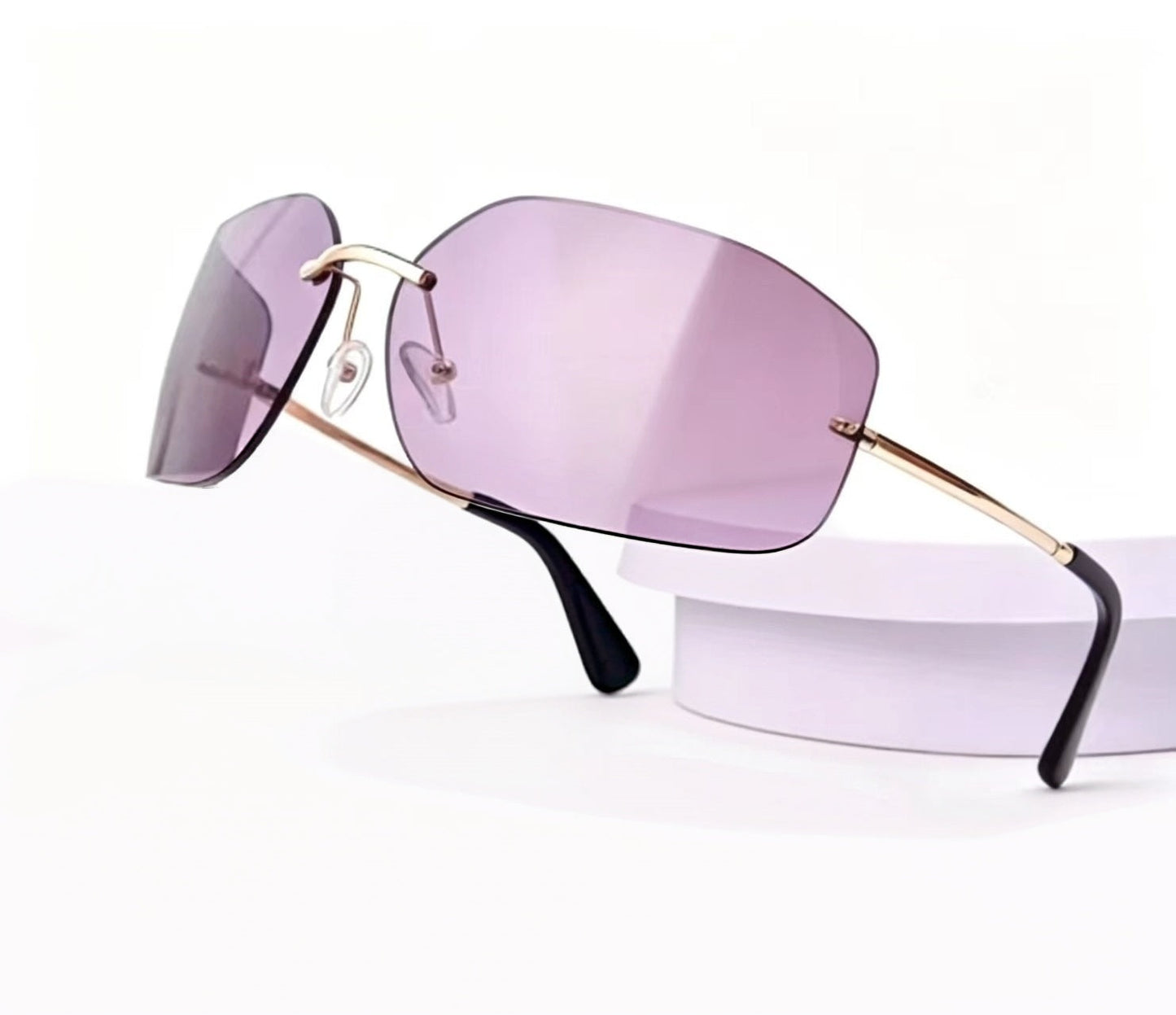 Frameless personalized sunglasses, fashionable metal sunglasses E1051