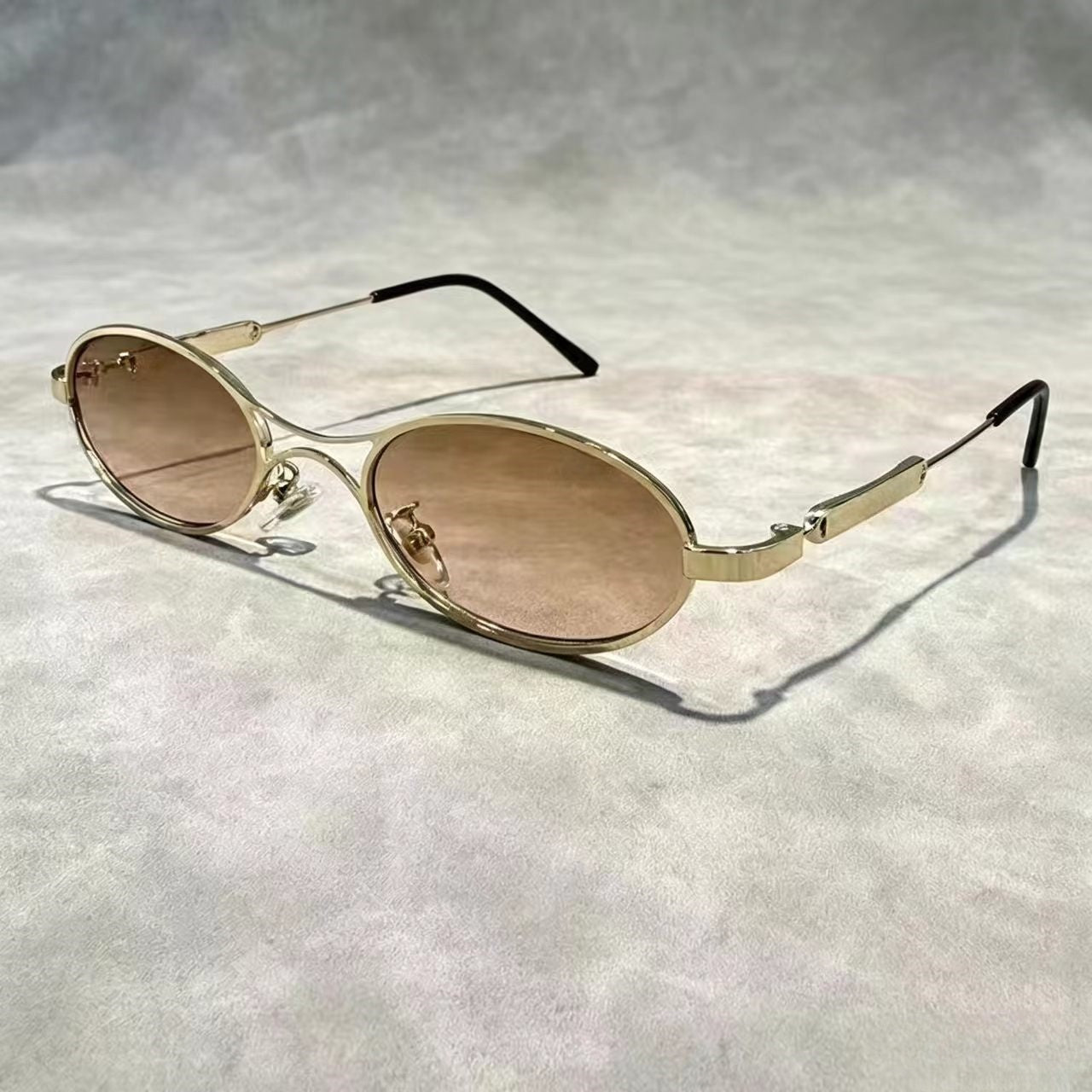Personalized design of metal oval double beam sunglasses E1275