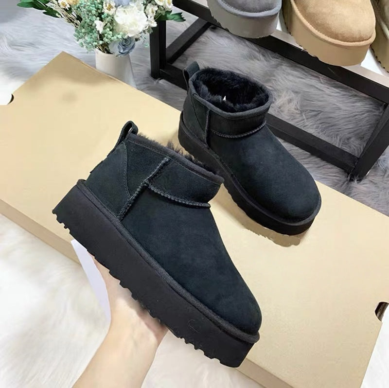 Thick soled and plush popular snow boots E383