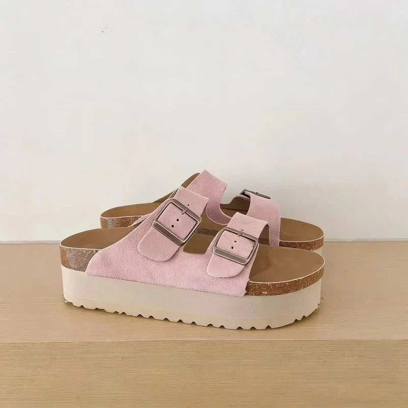 Thick soled sandals without heels for outdoor wear, summer trend  E1084