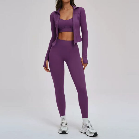 Women's Yoga Tight Outdoor Exercise 3-Piece Set  E909