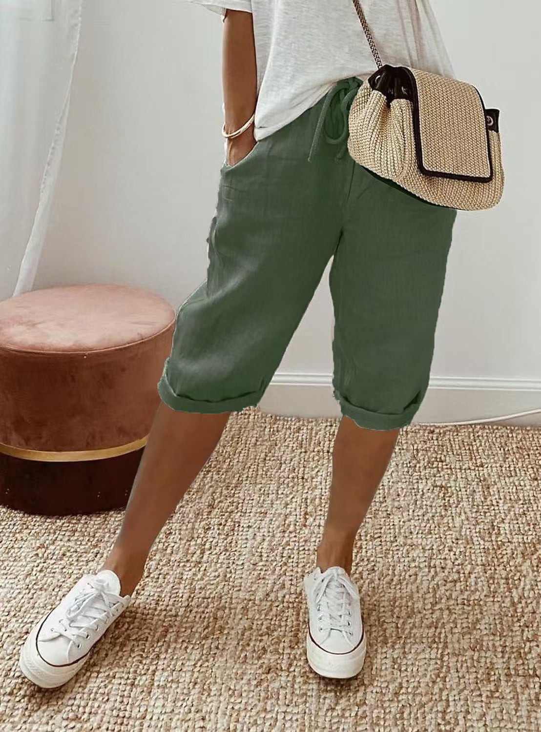 Women's elastic drawstring pants E950