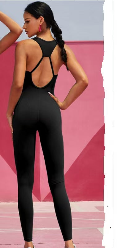 One piece yoga clothing set, one-piece sports tight running suit E993