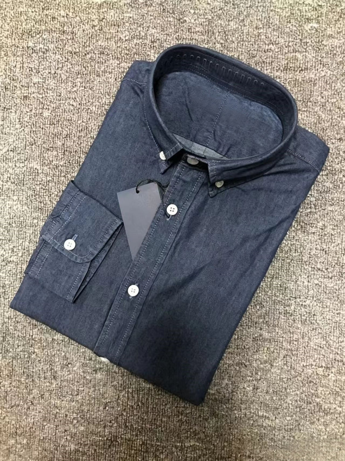 Retro denim long sleeved shirt E1453