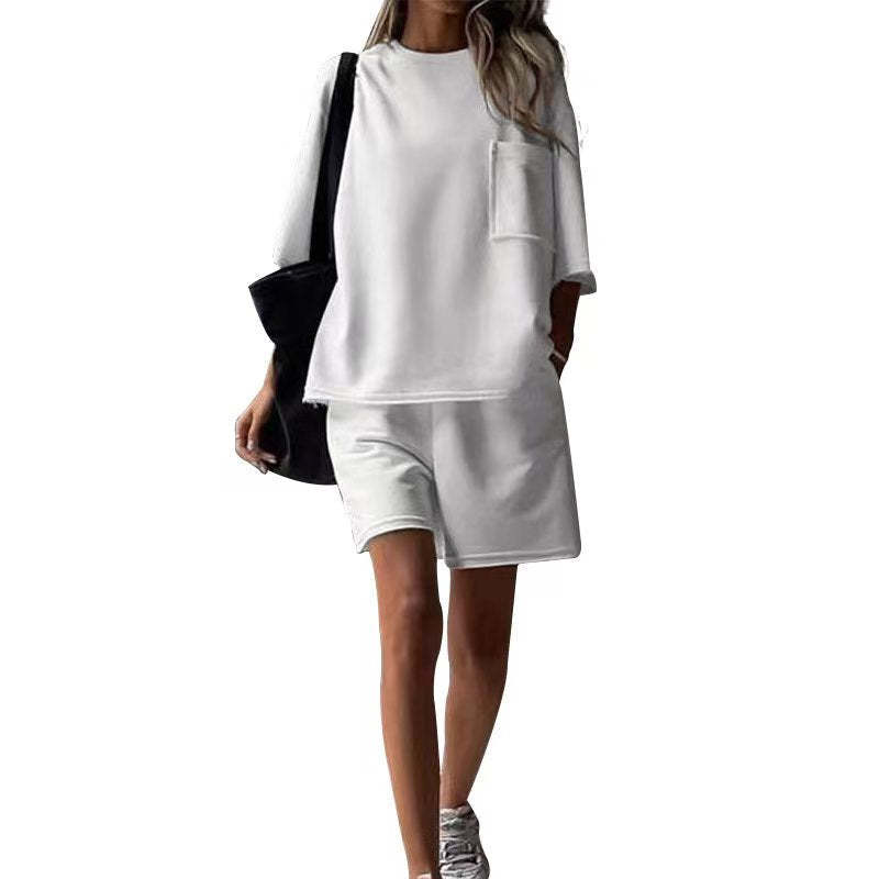 Summer casual loose short sleeved shorts set  E1239