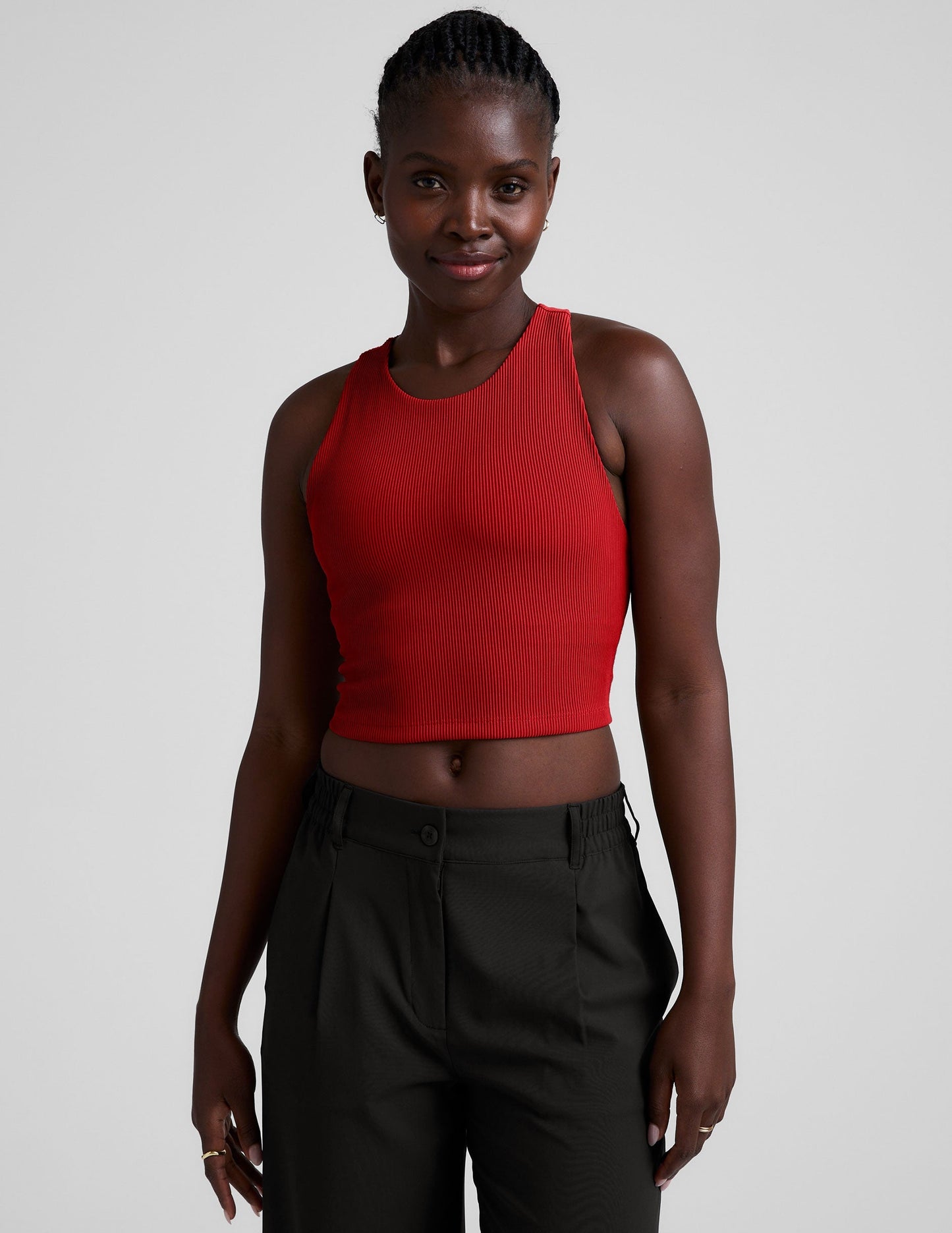 Refocus Ribbed Cropped Tank