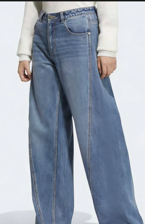 Loose denim casual pants E1025