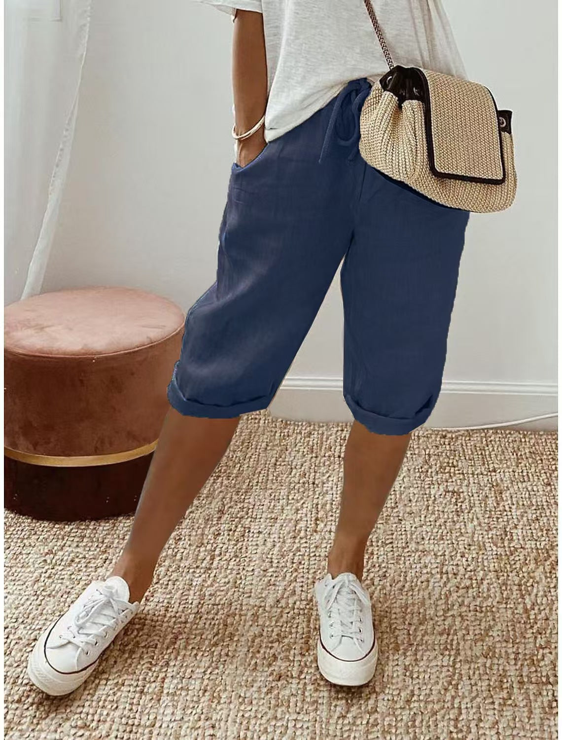 Women's elastic drawstring pants E950