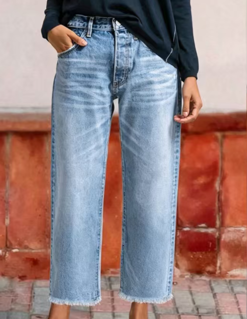 Wide leg loose casual denim pants E1347