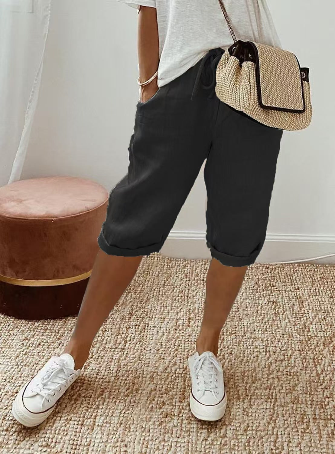 Women's elastic drawstring pants E950