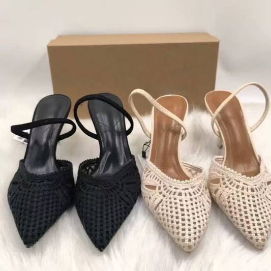 Women's woven mesh high-heeled sandals  E1246