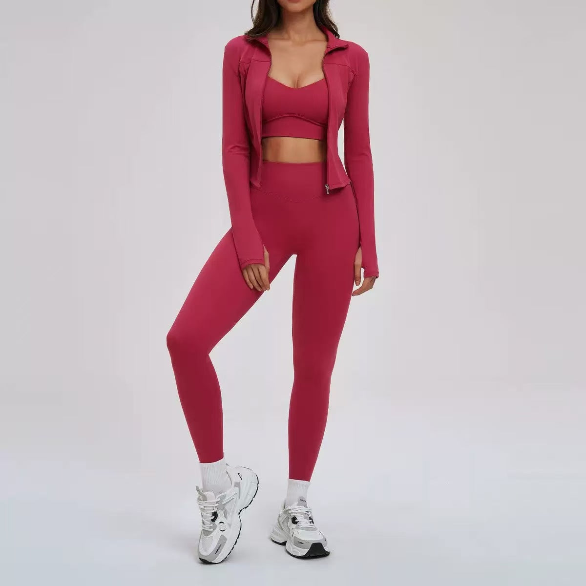 Women's Yoga Tight Outdoor Exercise 3-Piece Set  E909