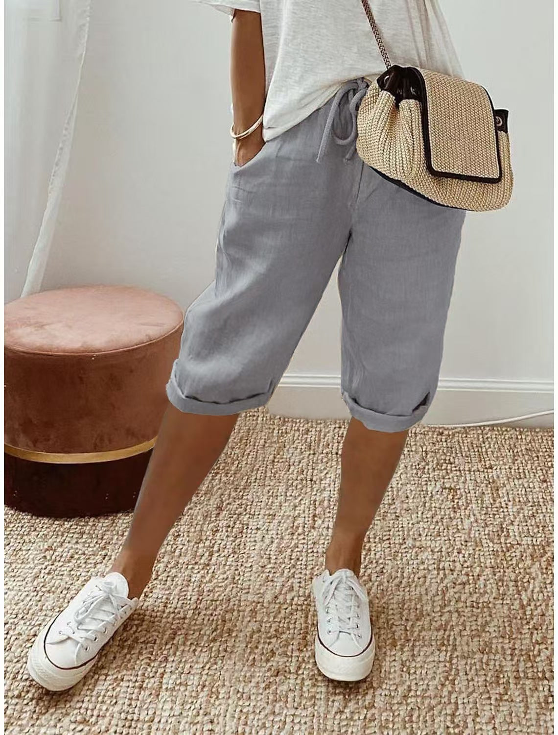 Women's elastic drawstring pants E950